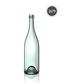 Botella de vidrio color