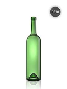 Botella vidrio verde claro